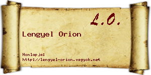 Lengyel Orion névjegykártya